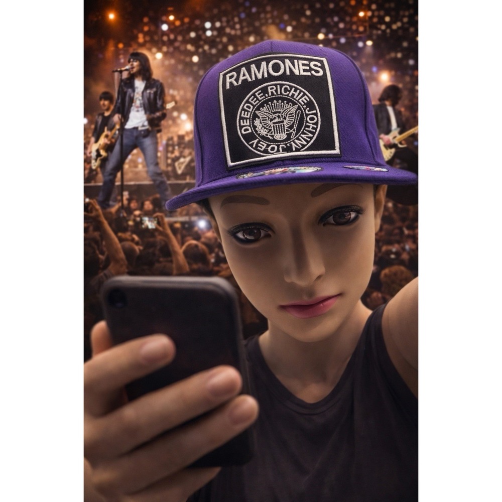 RAMONES Music Band Logo Patch Adjustable Baseball Cap purple Hat flat bill‎